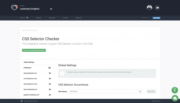 CSS Selector Check Screenshot